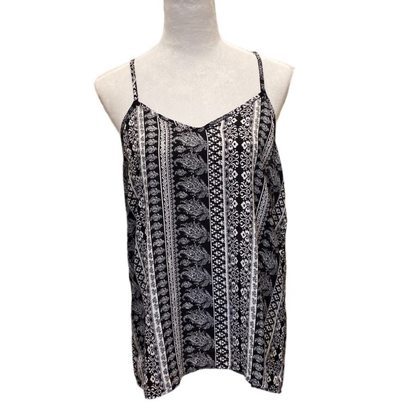 Paper Crane Tops - Paper Crane Black & White Mixed Print Tank Top NWT